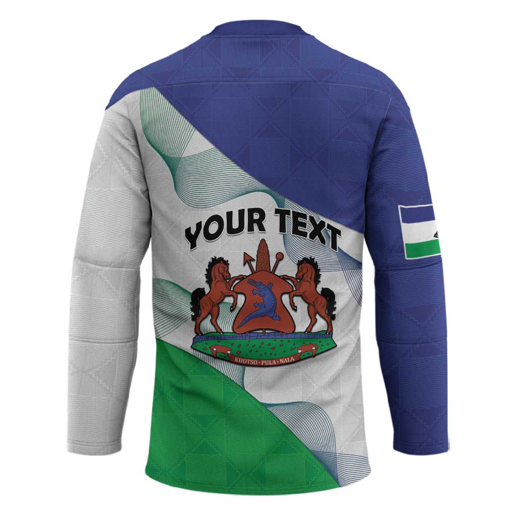 Personalized Lesotho Hockey Jersey Coat Of Arms With Kente Pattern