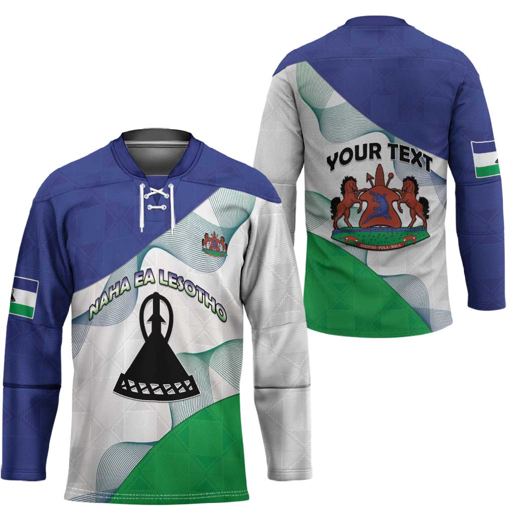 Personalized Lesotho Hockey Jersey Coat Of Arms With Kente Pattern