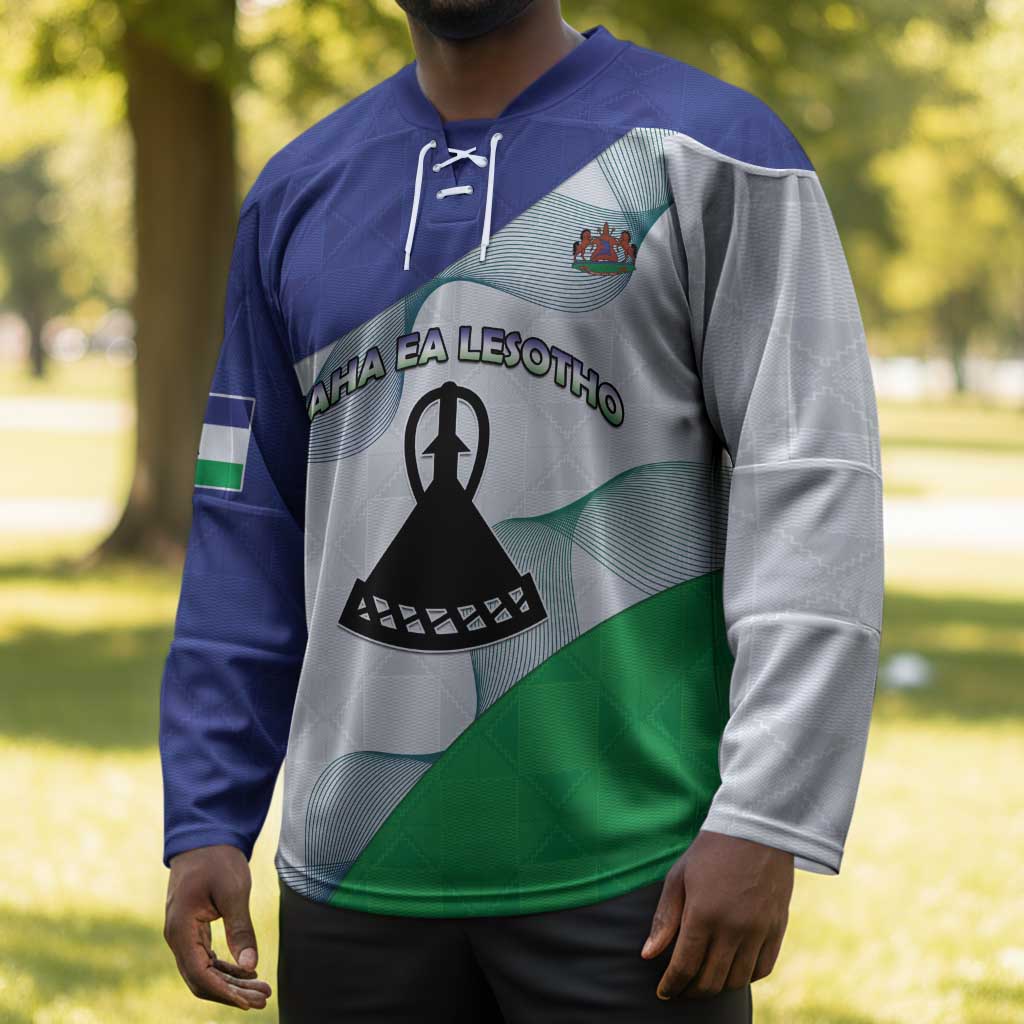 Personalized Lesotho Hockey Jersey Coat Of Arms With Kente Pattern