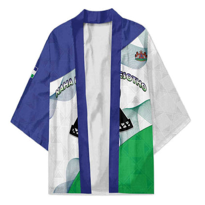 Personalized Lesotho Kimono Coat Of Arms With Kente Pattern