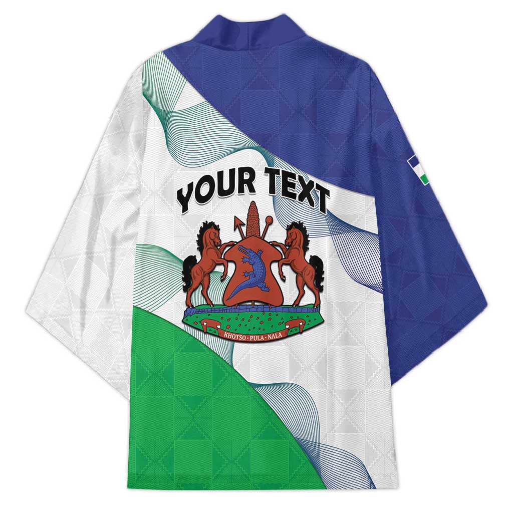 Personalized Lesotho Kimono Coat Of Arms With Kente Pattern