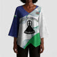 Personalized Lesotho Kimono Sleeve Blouse Coat Of Arms With Kente Pattern