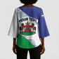 Personalized Lesotho Kimono Sleeve Blouse Coat Of Arms With Kente Pattern