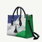 Lesotho Leather Bag Coat Of Arms With Kente Pattern