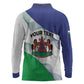 Personalized Naha ea Lesotho Long Sleeve Polo Shirt Coat Of Arms With Kente Pattern - African Pride