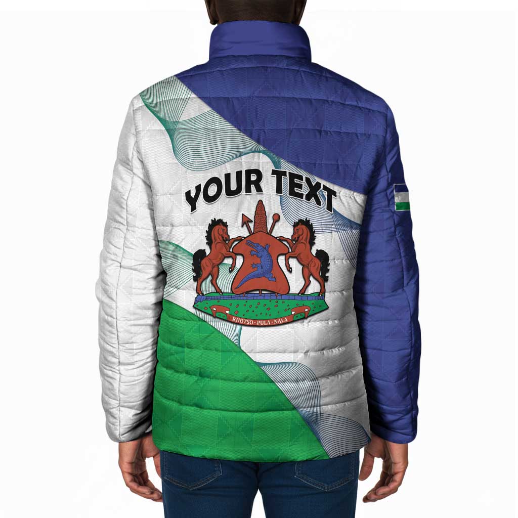 Personalized Lesotho Padded Jacket Coat Of Arms With Kente Pattern