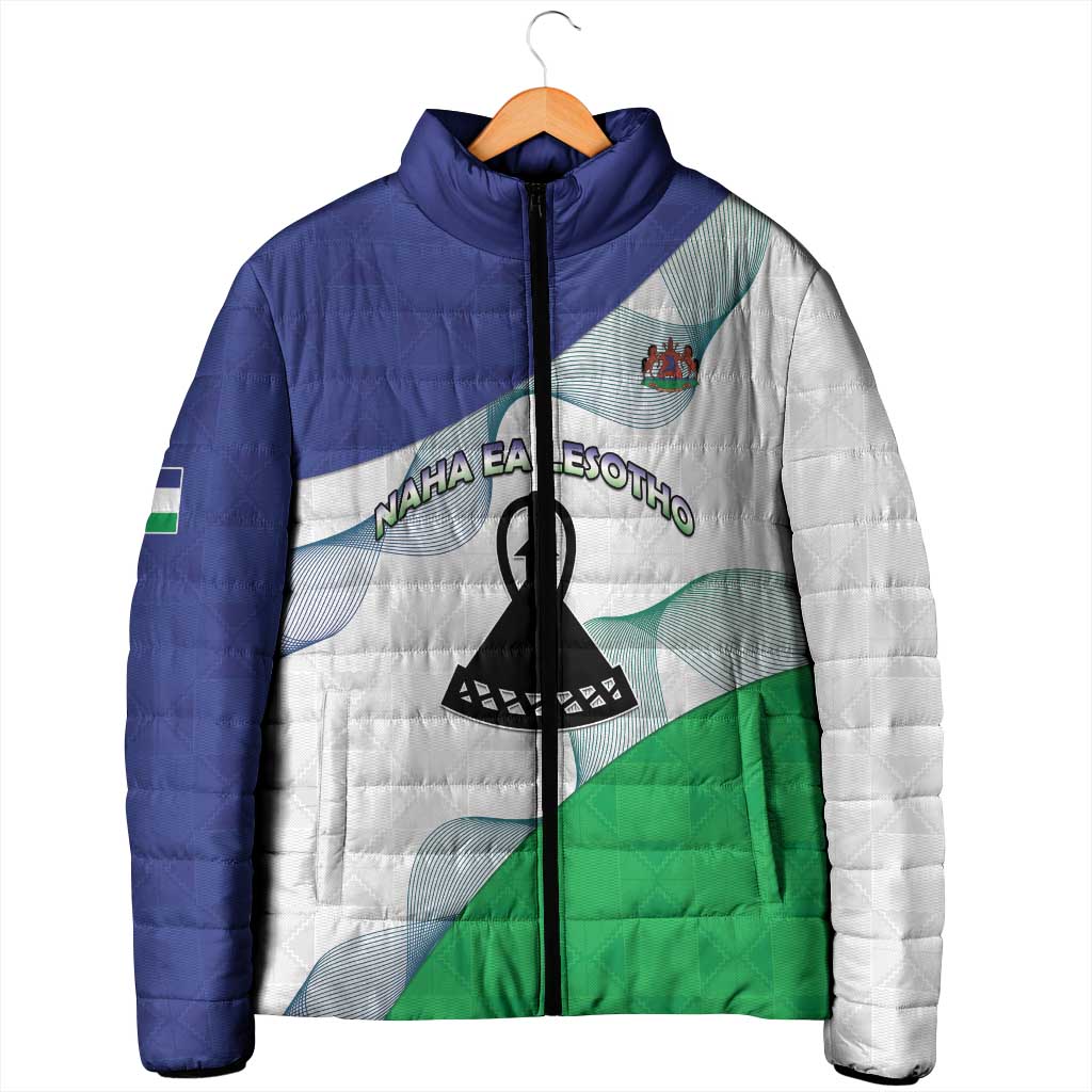 Personalized Lesotho Padded Jacket Coat Of Arms With Kente Pattern