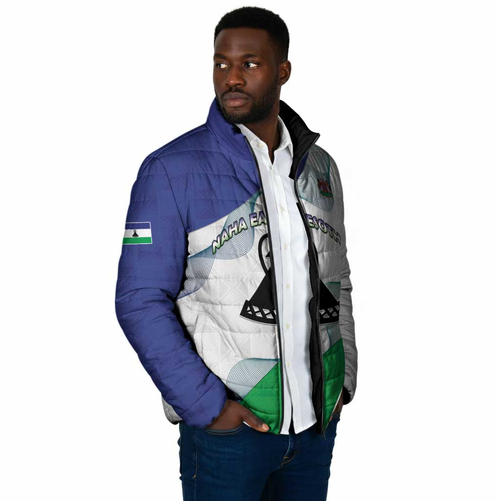 Personalized Lesotho Padded Jacket Coat Of Arms With Kente Pattern
