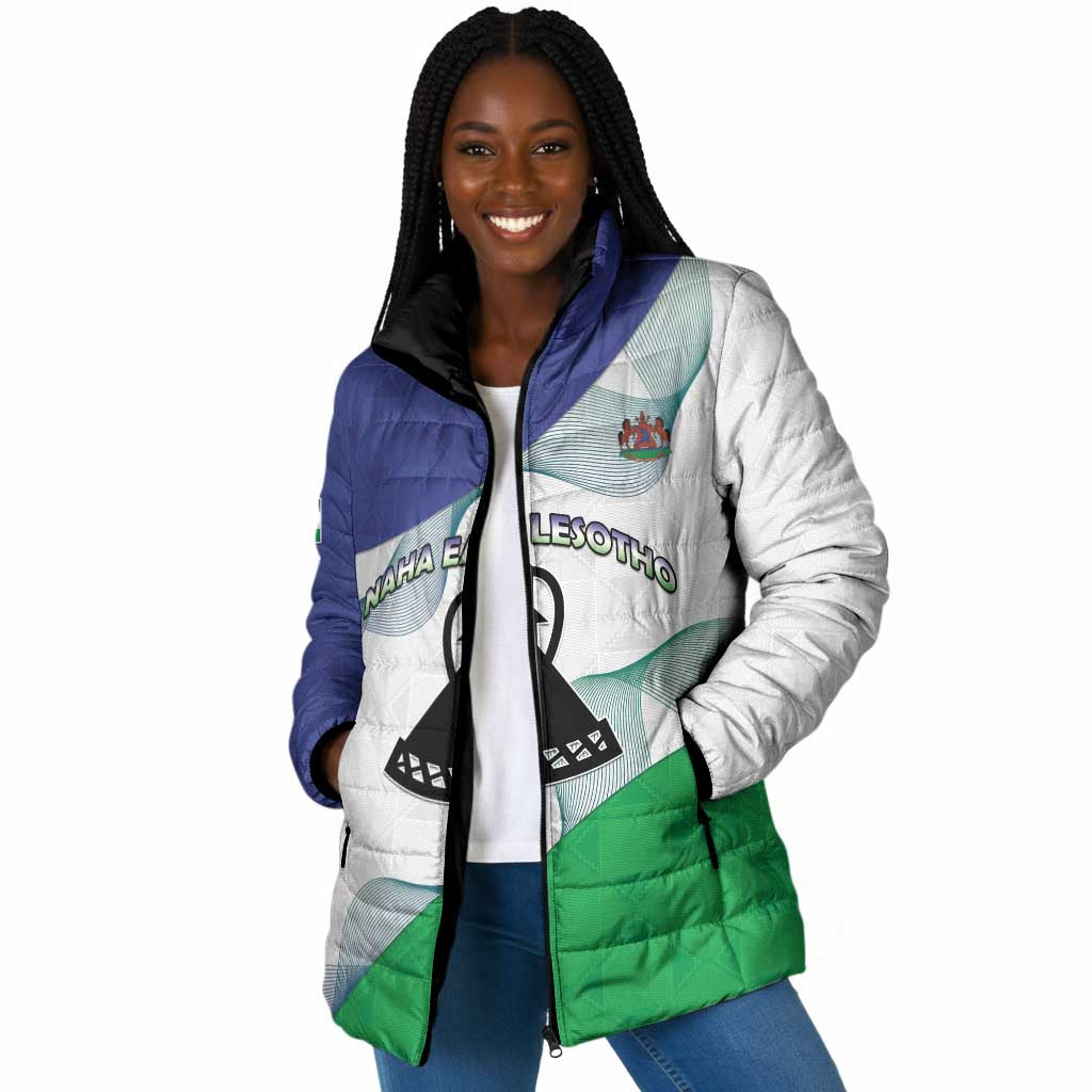 Personalized Lesotho Padded Jacket Coat Of Arms With Kente Pattern