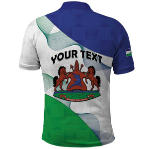 Personalized Naha ea Lesotho Polo Shirt Coat Of Arms With Kente Pattern - African Pride