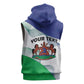 Personalized Naha ea Lesotho Sleeveless Zip Hoodie Coat Of Arms With Kente Pattern - African Pride