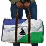 Lesotho Travel Bag Coat Of Arms With Kente Pattern