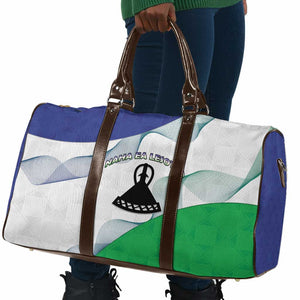 Lesotho Travel Bag Coat Of Arms With Kente Pattern