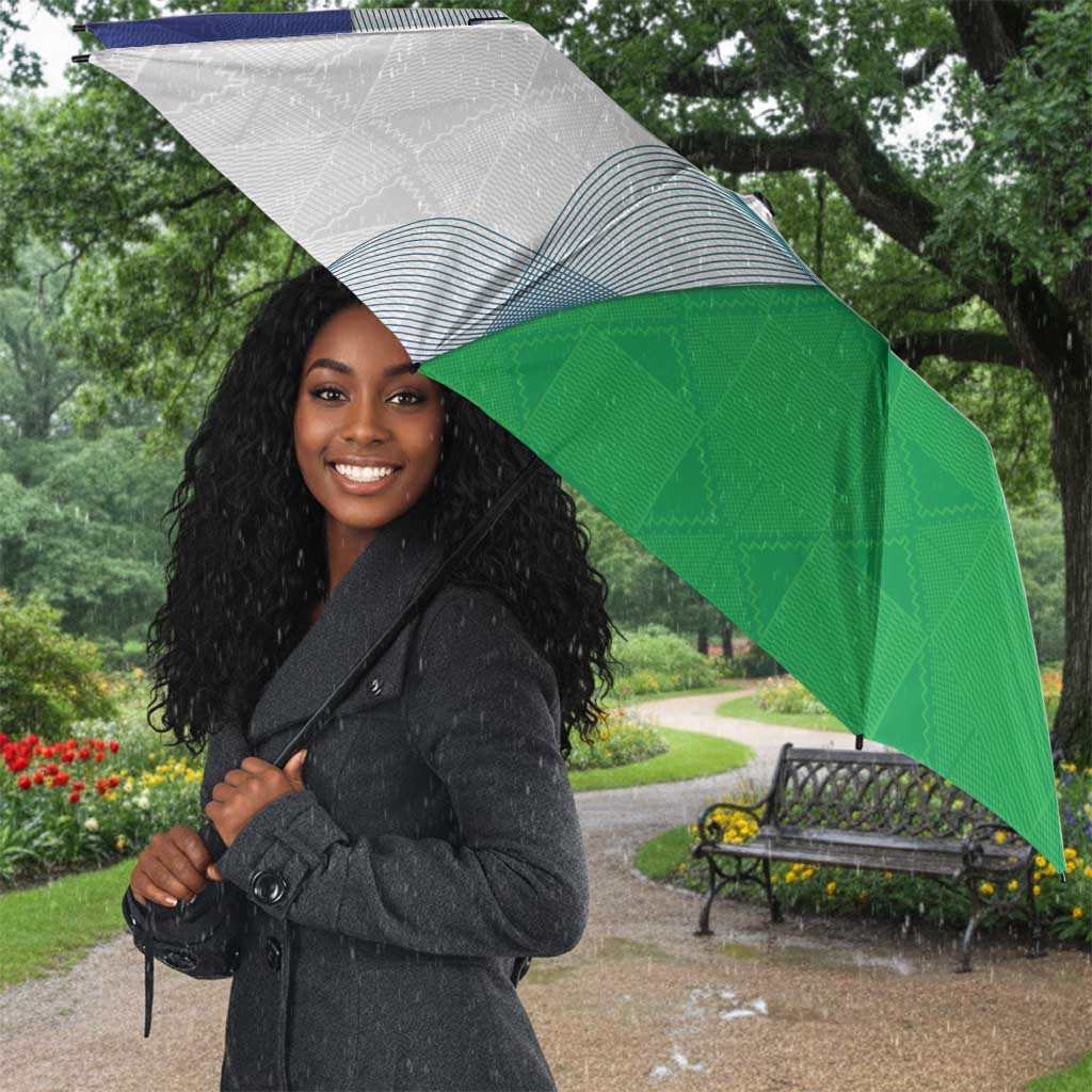 Lesotho Umbrella Coat Of Arms With Kente Pattern