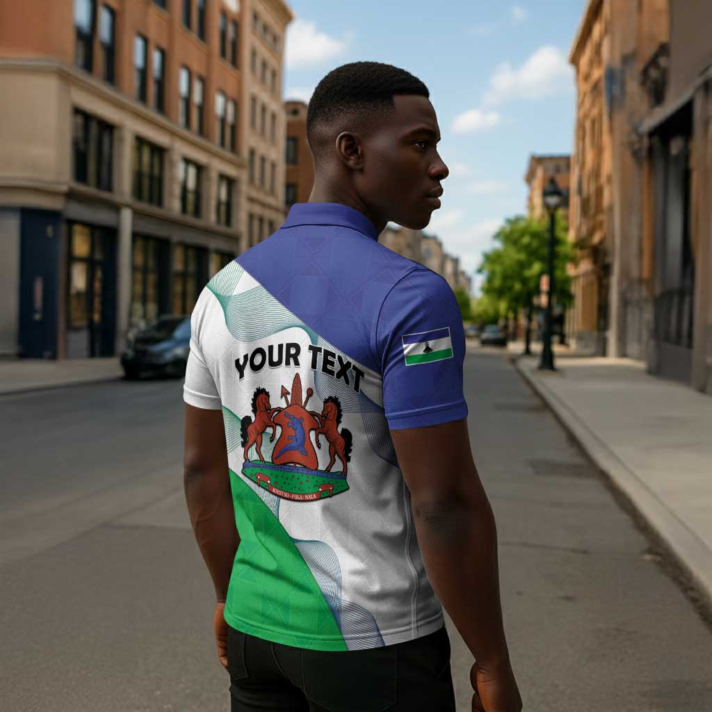 Personalized Lesotho Zipper Polo Shirt Coat Of Arms With Kente Pattern