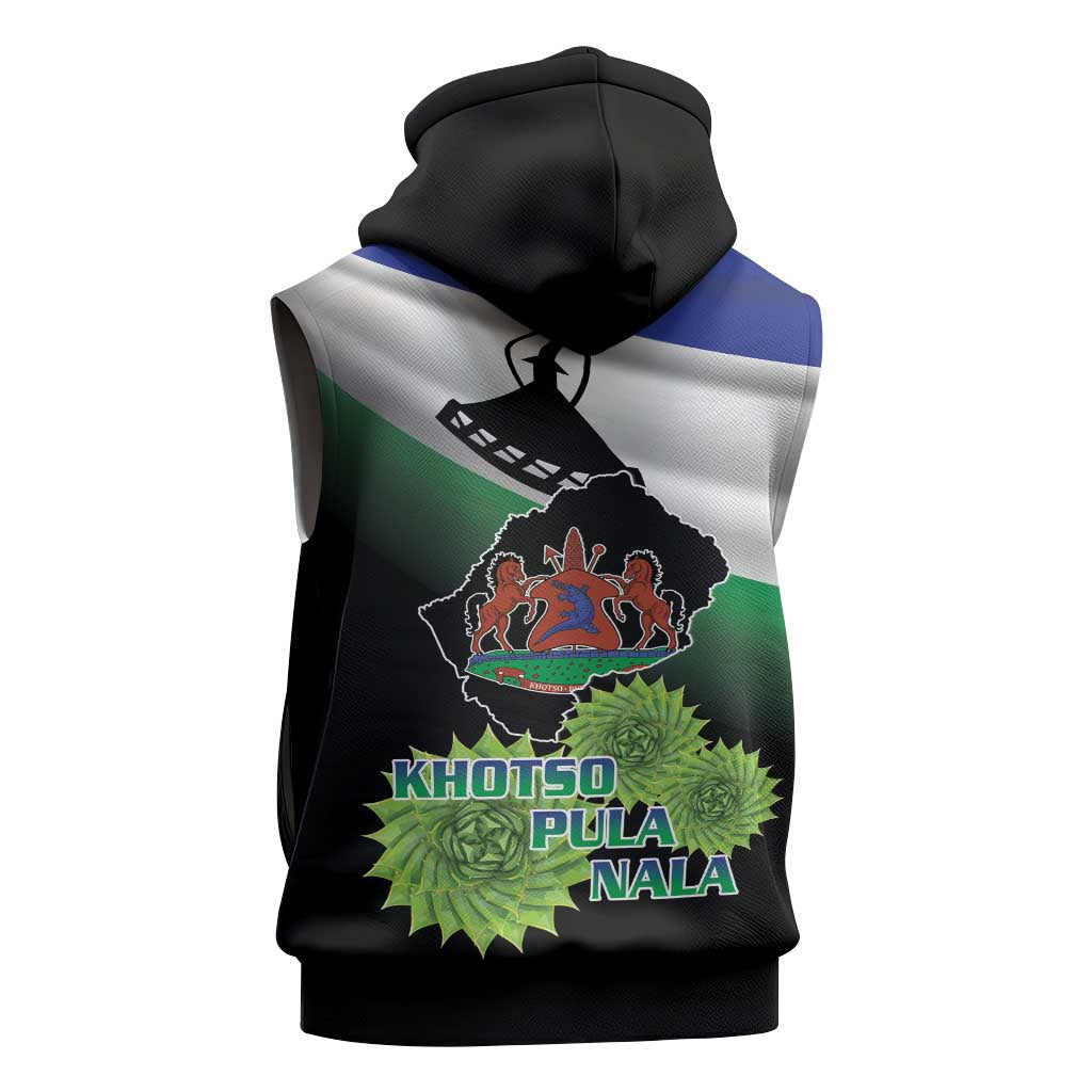 Happy Lesotho Independence Day Sleeveless Zip Hoodie Khotso Pula Nala - African Pride