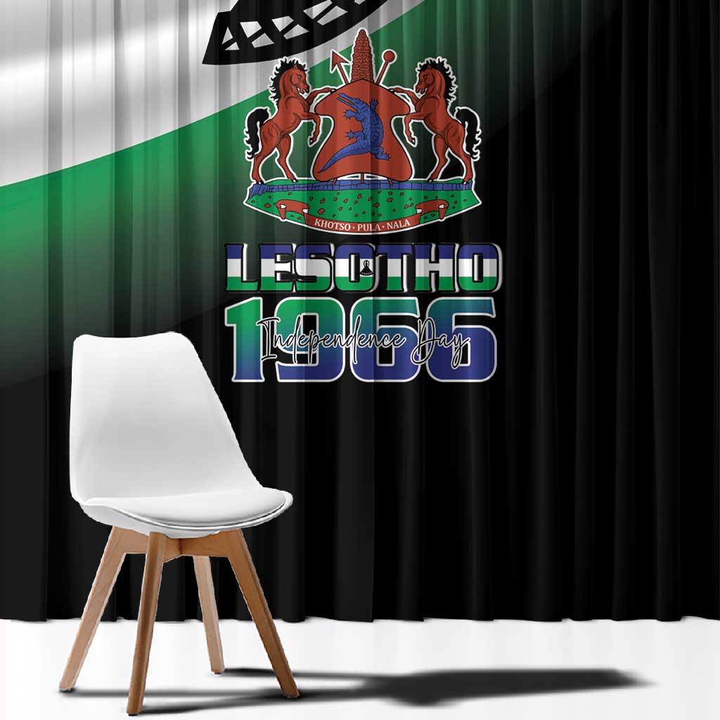 Happy Lesotho Independence Day Window Curtain Khotso Pula Nala - African Pride