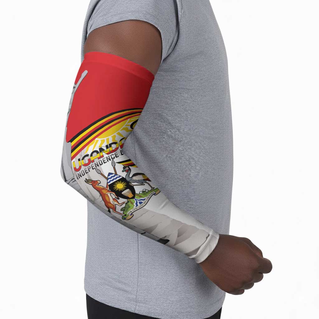 Personalized Uganda Independence Day Arm Sleeves Independence Monument - Coat Of Arms