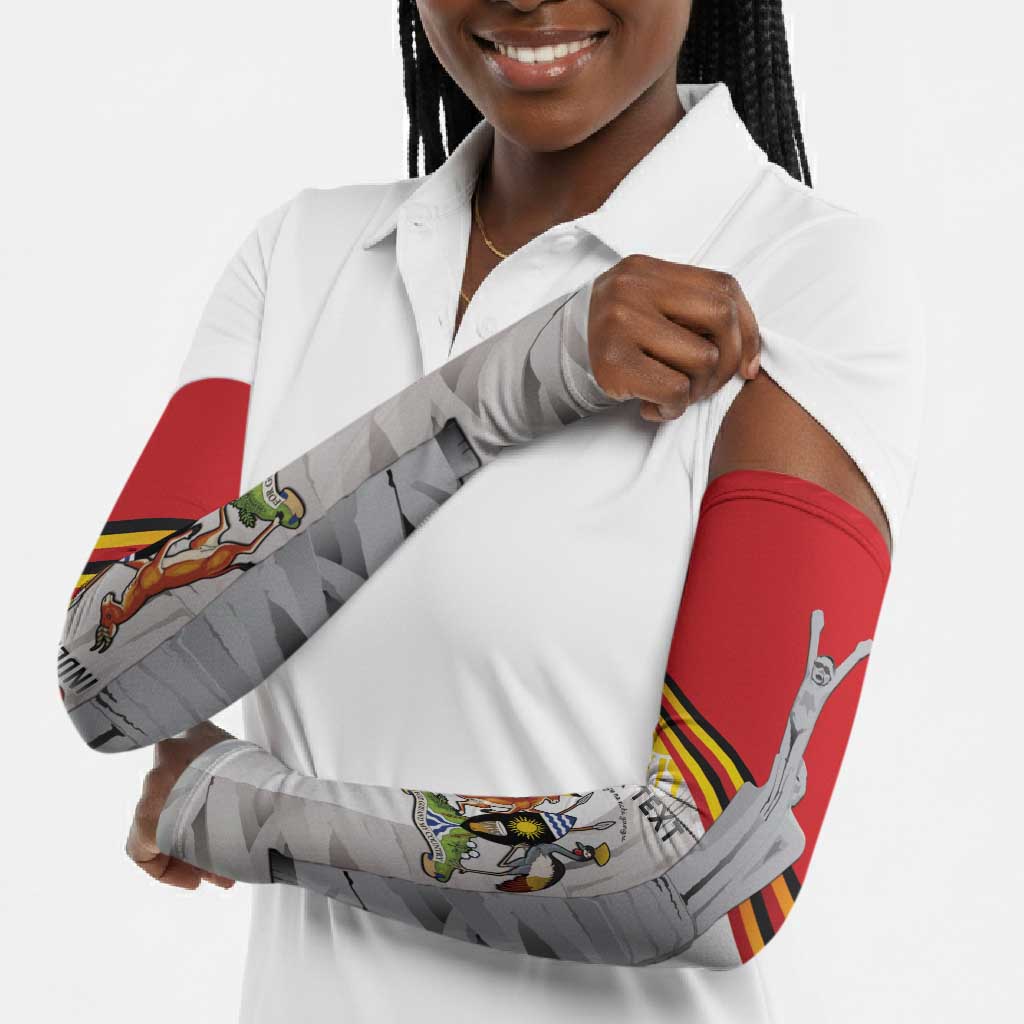 Personalized Uganda Independence Day Arm Sleeves Independence Monument - Coat Of Arms