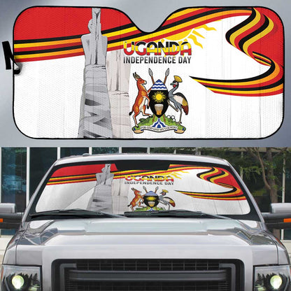 Uganda Independence Day Auto Sun Shade Independence Monument - Coat Of Arms