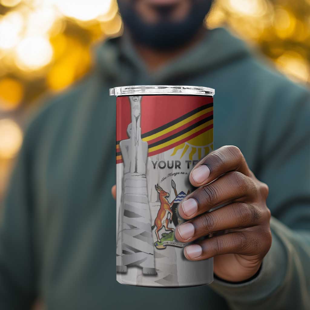 Uganda Independence Day Personalized 4 in 1 Can Cooler Tumbler Independence Monument - African Pride