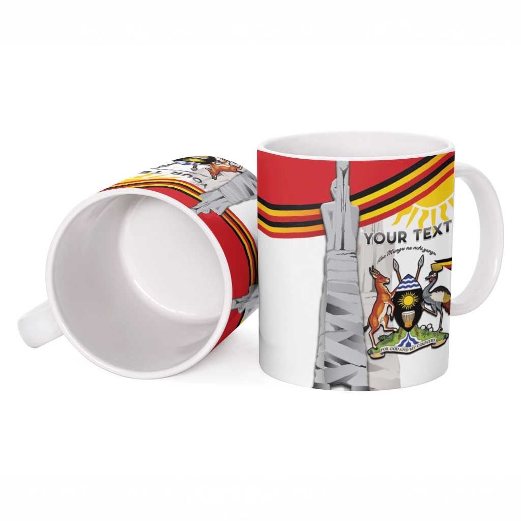 Personalized Uganda Independence Day Ceramic Mug Independence Monument - Coat Of Arms