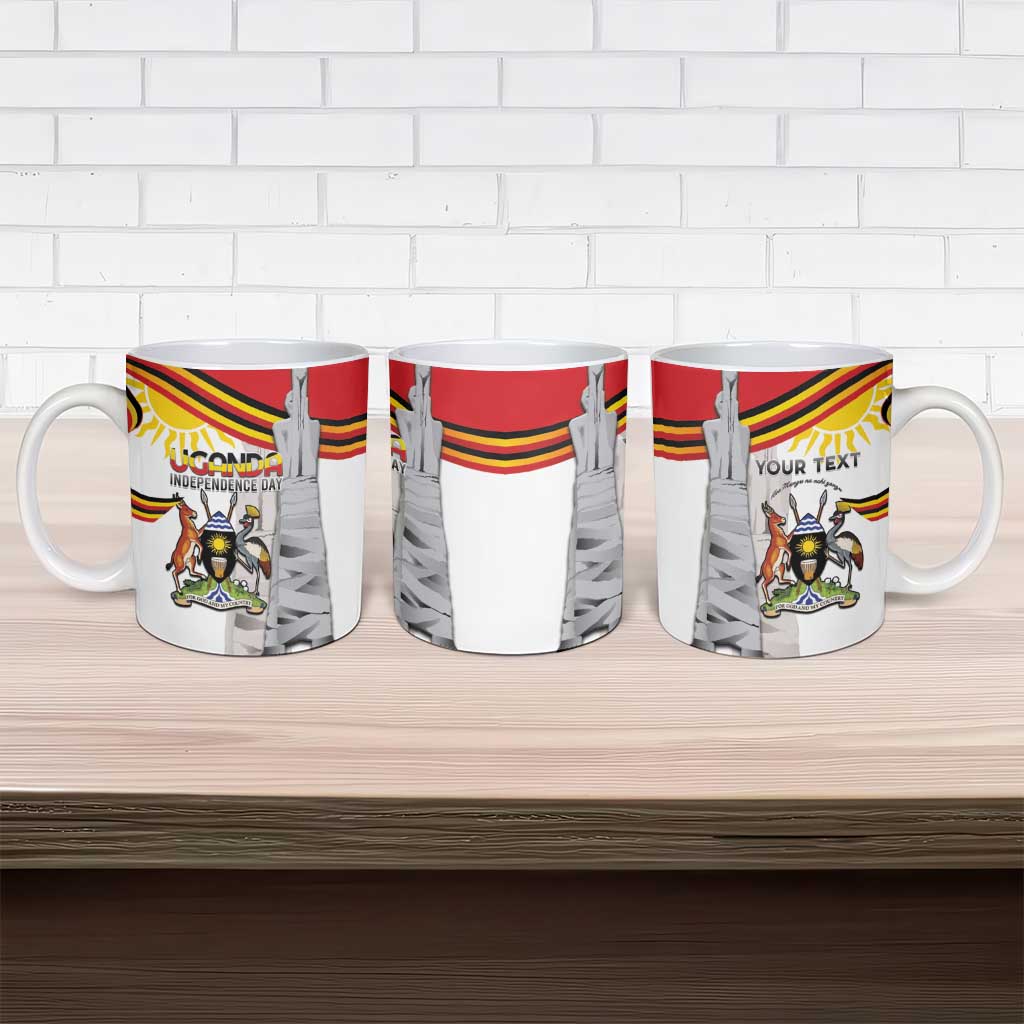 Personalized Uganda Independence Day Ceramic Mug Independence Monument - Coat Of Arms