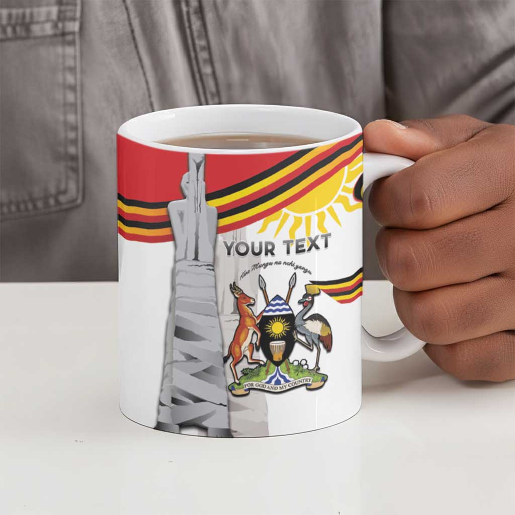 Personalized Uganda Independence Day Ceramic Mug Independence Monument - Coat Of Arms