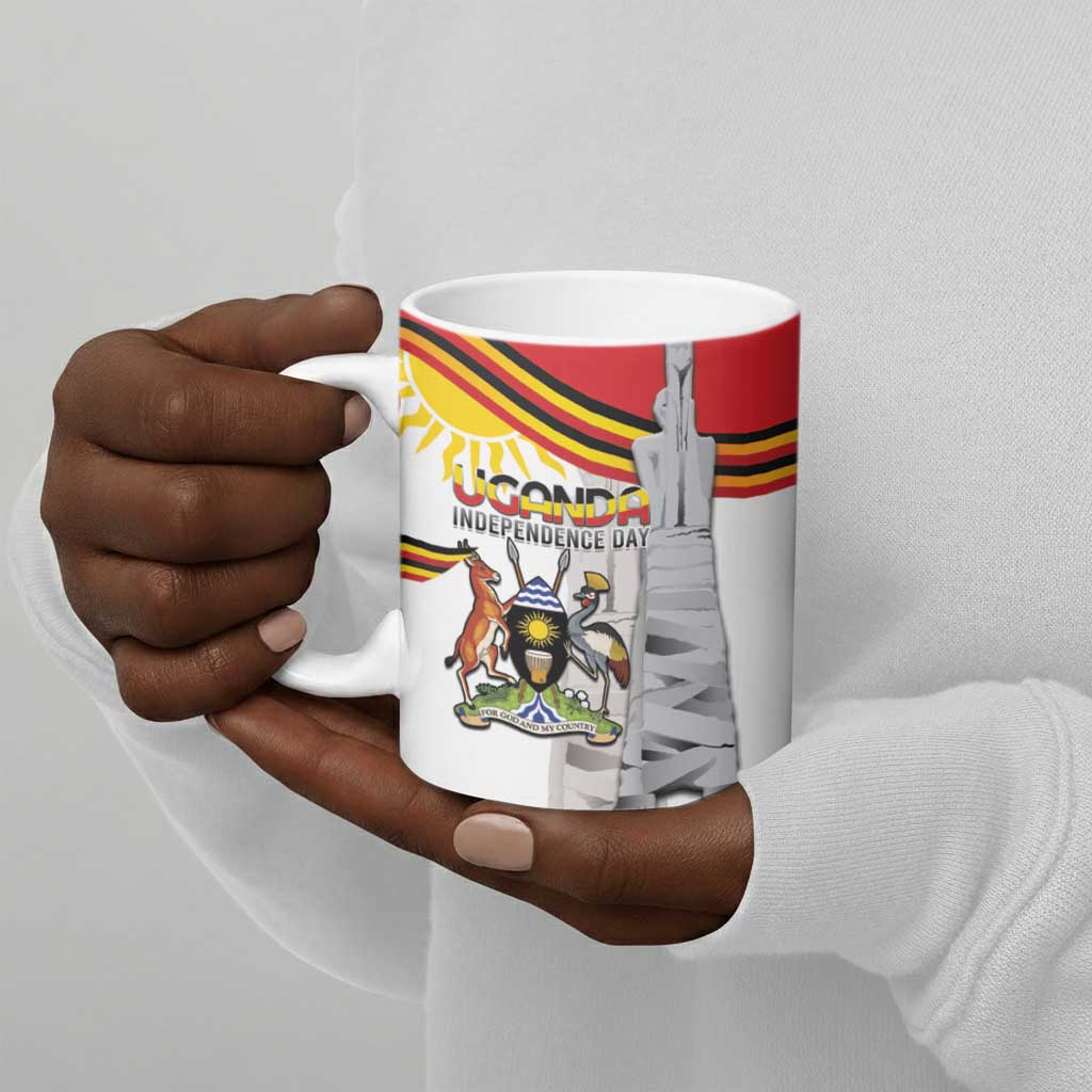 Personalized Uganda Independence Day Ceramic Mug Independence Monument - Coat Of Arms