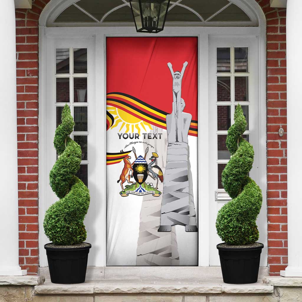 Personalized Uganda Independence Day Door Cover Independence Monument - Coat Of Arms