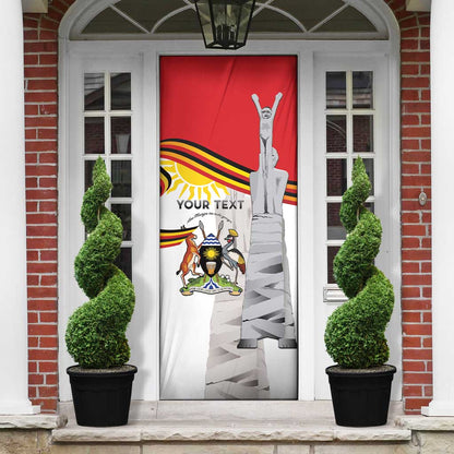Personalized Uganda Independence Day Door Cover Independence Monument - Coat Of Arms