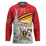 Personalized Uganda Independence Day Hockey Jersey Independence Monument - Coat Of Arms