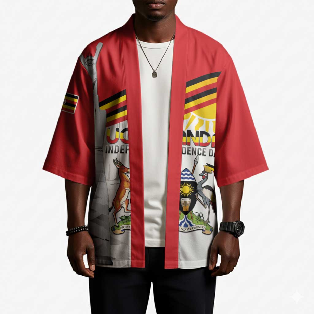Personalized Uganda Independence Day Kimono Independence Monument - Coat Of Arms
