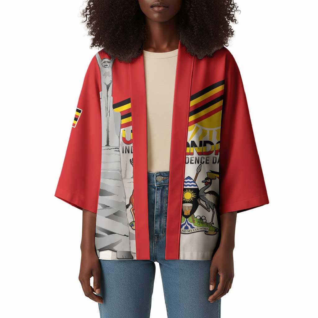 Personalized Uganda Independence Day Kimono Independence Monument - Coat Of Arms