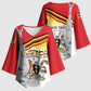 Personalized Uganda Independence Day Kimono Sleeve Blouse Independence Monument - Coat Of Arms