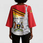 Personalized Uganda Independence Day Kimono Sleeve Blouse Independence Monument - Coat Of Arms