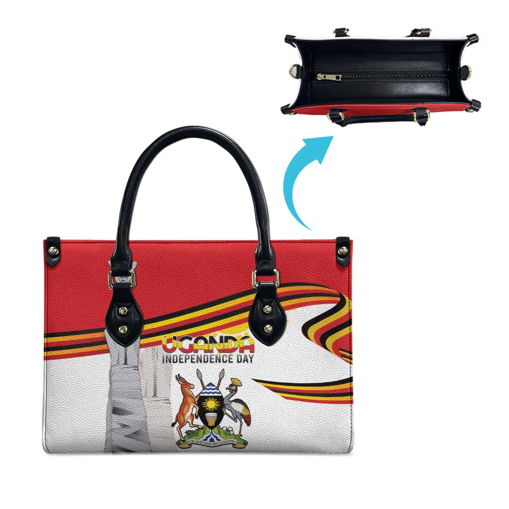 Uganda Independence Day Leather Bag Independence Monument - Coat Of Arms