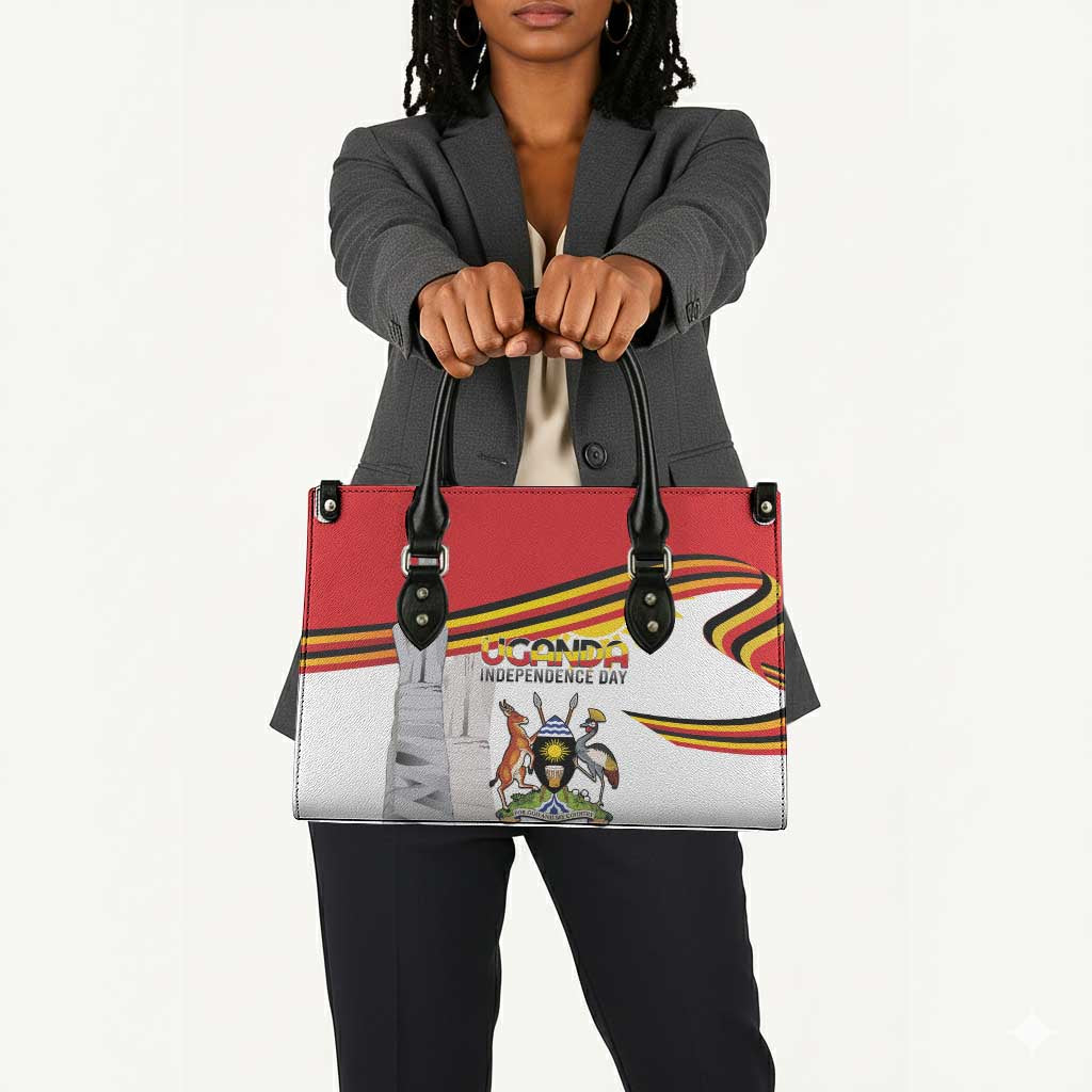 Uganda Independence Day Leather Bag Independence Monument - Coat Of Arms