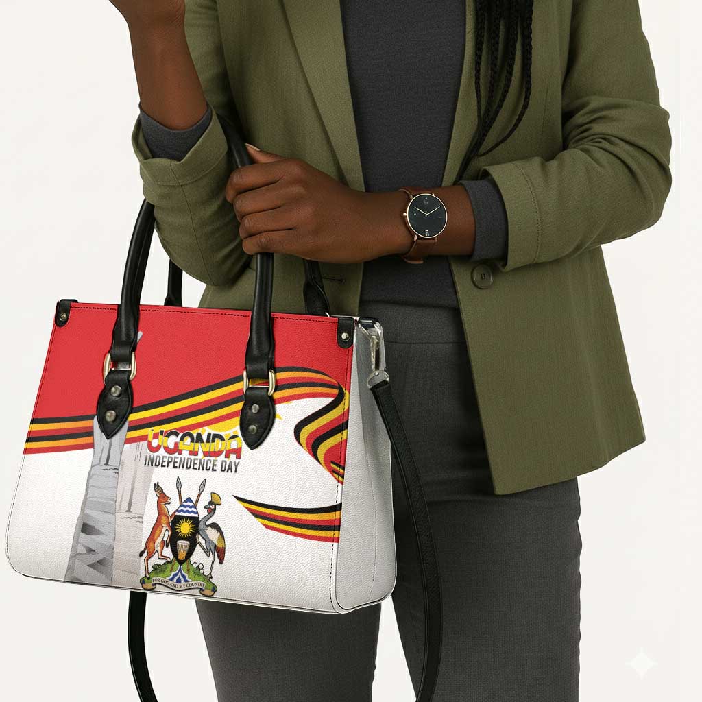Uganda Independence Day Leather Bag Independence Monument - Coat Of Arms