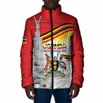 Personalized Uganda Independence Day Padded Jacket Independence Monument - Coat Of Arms