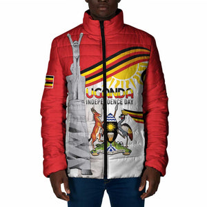 Personalized Uganda Independence Day Padded Jacket Independence Monument - Coat Of Arms