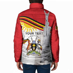 Personalized Uganda Independence Day Padded Jacket Independence Monument - Coat Of Arms