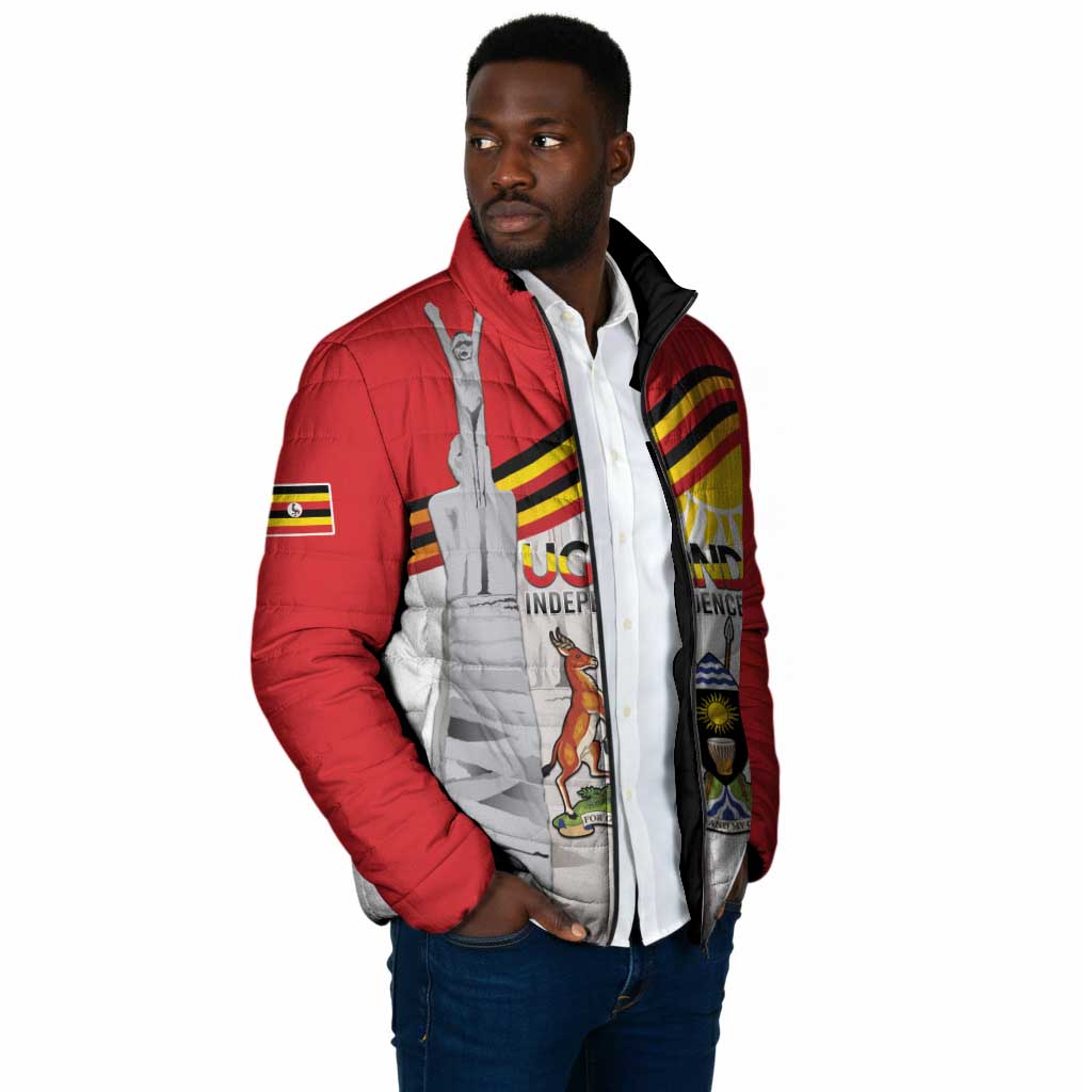 Personalized Uganda Independence Day Padded Jacket Independence Monument - Coat Of Arms
