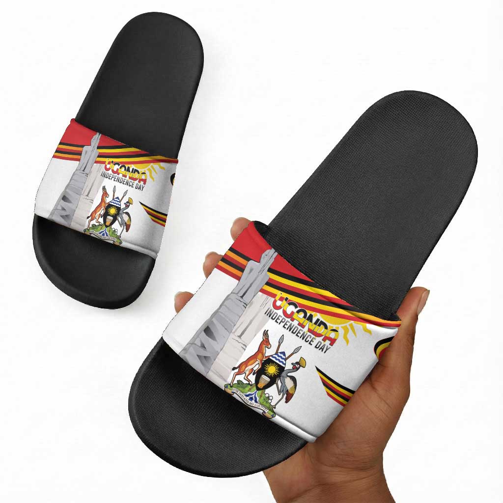 Uganda Independence Day Slide Sandals Independence Monument - Coat Of Arms