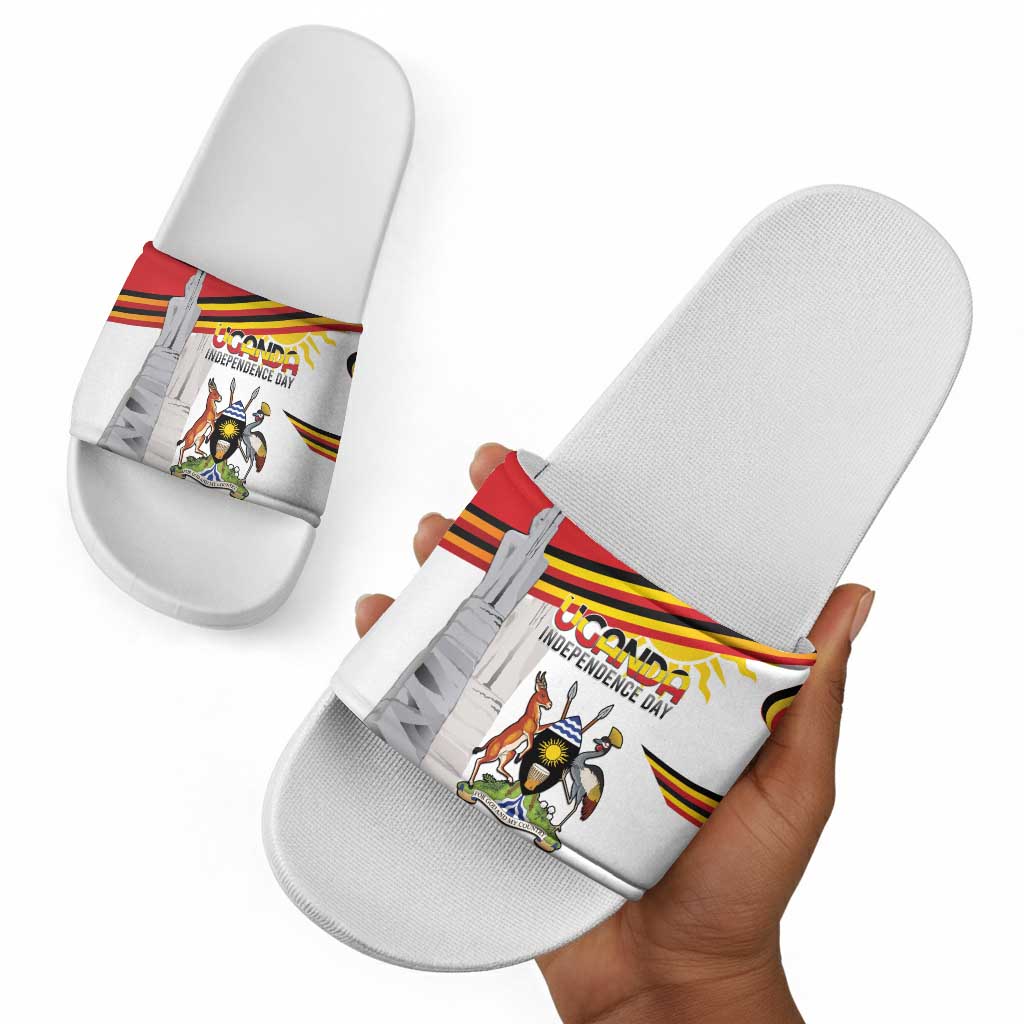 Uganda Independence Day Slide Sandals Independence Monument - Coat Of Arms