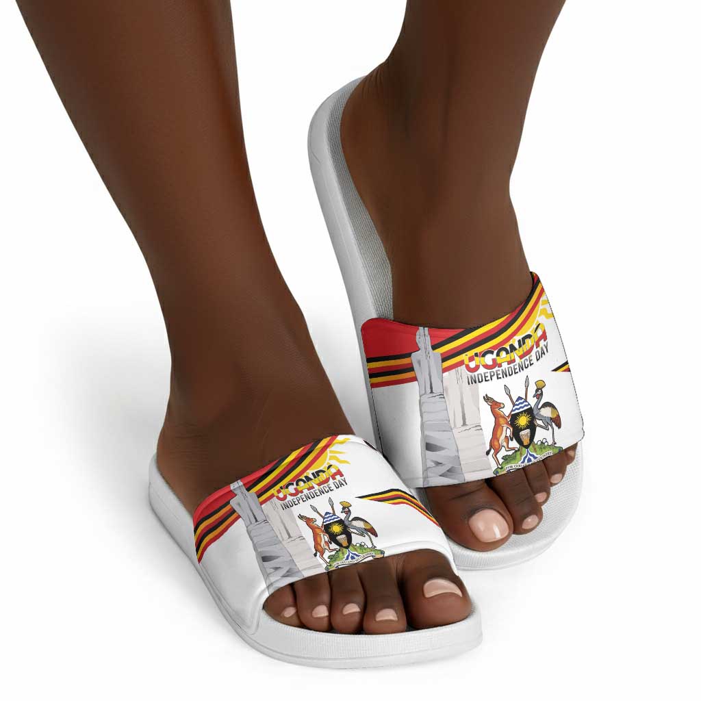 Uganda Independence Day Slide Sandals Independence Monument - Coat Of Arms