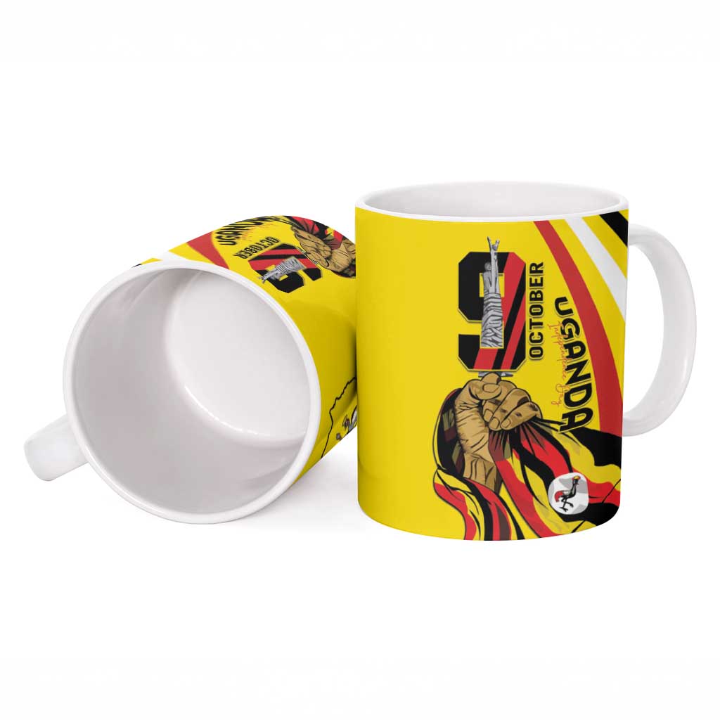 Uganda Ceramic Mug 63rd Anniversary Of Independence