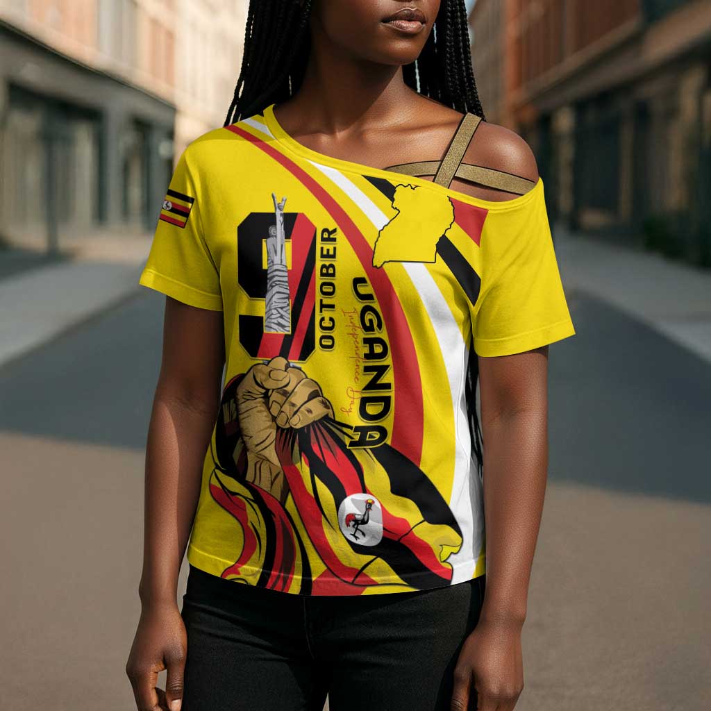 Uganda Cross Shoulder Shirt 63rd Anniversary Of Independence
