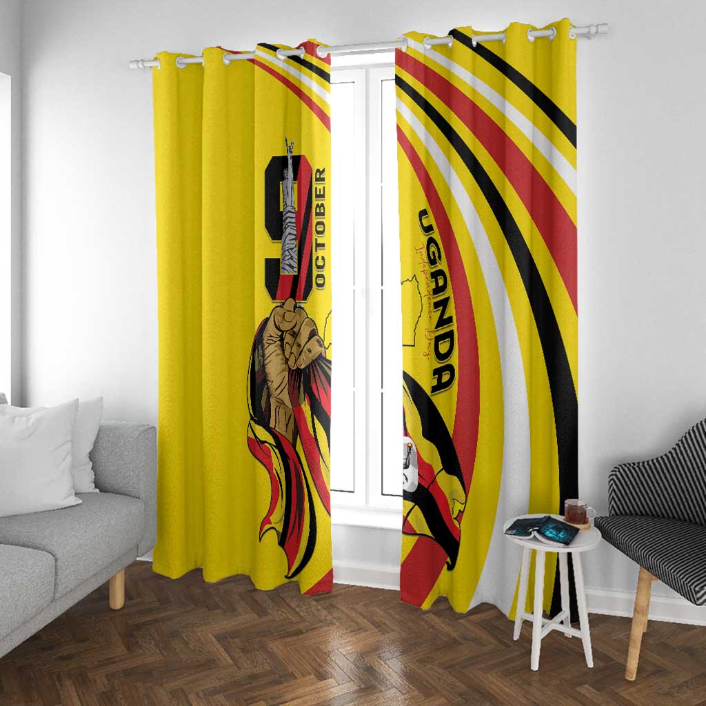 Jamhuri ya Uganda Window Curtain Happy Independence Day - African Pride