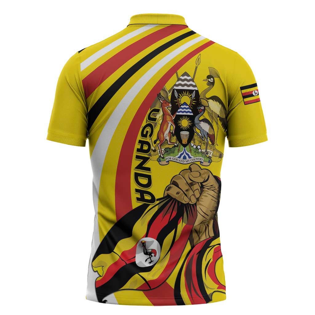 Uganda Zipper Polo Shirt 63rd Anniversary Of Independence